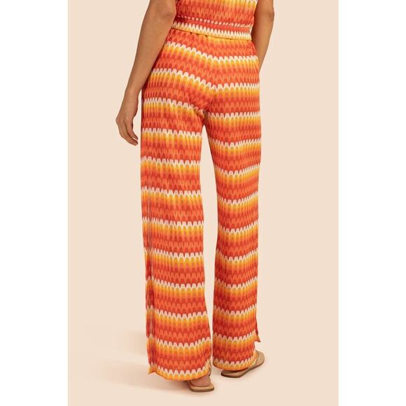 NEW Trina Turk Sunray Crochet Slit Pant Flare Swimsuit Coverup Size Large -$162 - Picture 3 of 5